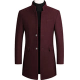 Nukty New Autumn Winter Woolen Coat Men Casual Slim Fit Windbreaker Mid Length Men's Cardigans Blends Jacket Coats 4XL-M