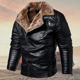 Nukty New Winter Warm Leather Jacket Men Thick Fur Linner Fashion Male Motorcycle Parkas Coat Motorcycle PU Jackets Outwear Plus Size