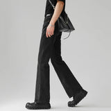 Nukty Men Comfortable Baggy Commute Jeans Male Fashion Casual Bell Bottom Denim Pants Korean Simple Vintage Straight Denim Trousers
