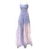 Nukty Elegant Floral Fairy Dress Women Casual Sweet Y2k Clothing Sexy Strap Dress Even Party One Piece Dress Korean Chic Sleeveless