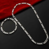 Nukty Noble New Arrive 4MM Chain for Men Women Bracelet Necklace Jewelry Set Lady Christma Gifts Charms Wedding