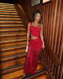 Nukty Women Sexy Lace Patchwork Hollow Pleated Maxi Dress Fashion One Shoulder Backless Long Dresses New Evening Party Vestidos