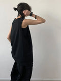 Nukty Sport Men's Tank Tops Gym Hombre Sleeveless Tee Vest Men Streetwear Loose Casual Basketball Brown O-neck Cotton