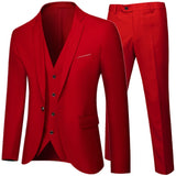 Nukty Business Suit Jacket Coat Blazers Trousers Waistcoat Men Wedding Three Pieces Pants Vest Large Size Professional Dress 3 Pcs Set