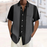 Nukty men summer outfits Male Pocket Regular-Fit Button-Down Work Man Shirt Mens Vintage Bowling Shirts 1950s Casual Short Sleeve гавайская рубашка