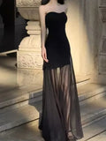Nukty Korean Sexy Strapless HotSweet Women's Dresses Backless Sleeveless Party Long Robe Clothes Spring Summer Fashion New Outfits