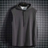 Nukty 2024 Brand New Men's Tank Tops Vest Sleeveless Tees For Male Hooded Man Vests Tops Hip Hop Men Tank Top T shirt