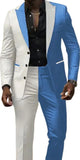 Nukty prom outfits for guys Two Color Panels for A  Men's Suits，Tailor-made Suitsï¼? Pieces Blazer and Pants Set，Single Breasted，for Summer Beach，Groomsmen
