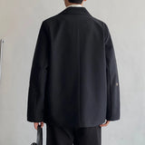 Nukty Stylish New Metal Button Men Blazer Lapel Long Sleeve Party Streetwear Fashion Casual Suits Men Korean Suit Jacket Coats