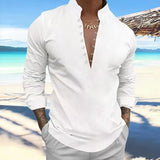 Nukty Man Hot Sell Men's Long Sleeve Shirt Spring and Summer Solid Color Lapel Casual Shirt, Casual Shirt