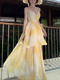 Nukty Summer  Elegant Sexy Spaghetti Strap Long Dresses For Women Sleeveless Backless Beach Holidays VestidosEvening Party Dress