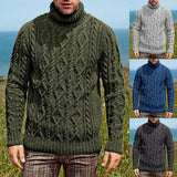 Nukty Long Sleeve Jumpers Sweaters Solid Color Autumn Casual Trend Fashion Sweater Pullovers Men's Turtleneck Knitting Sweater Coats