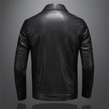 Nukty Men Luxury Black Faux Leather Jackets Men Zipper PU Coat Turn Down Collar Multi-pocket Slim Fit Clothing Man Plus Size 5XL-M