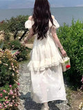 Nukty French Style Irregular Halter Dress Summer Pure Desire Beach Vacation Long Fairy Design Sleeveless Dress Elegant Atmosphere New
