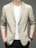 Nukty Cotton Slim Fit Small Suit High-End Casual Suit Men's Single Layer & Thin Spring-Summer Top Single Western Coat Men