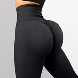 Nukty  Knitted Seamless Fitness Leggings GYM Pants Women High Waist Push Up Leggings  Tight Peach Buttocks Yoga Pants