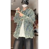 Nukty Personality design Men's Long Sleeve Shirt Outdoor Halloween Street Autumn and Winter Cuffed Long Sleeve