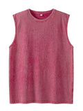 Nukty Summer Men's Washed Cotton Tank Tops Muscle Gym Sleeveless Workout T Shirts Running Beach Loose Cutoff Tees