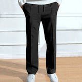 Nukty Spring/Summer Hot Selling Men's Fashionable Casual Solid Color Pants Loose Tight Cord Straight Pants