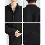 Nukty Shirt Men Solid  Long sleeved Shirt For Men Korean Fashion Shirts Comfortable Blouses Casual Loose Classic Single Breasted Shirt