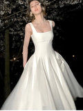 Nukty White Elegant Fairy French Sling Dress For Woman Summer Mesh Ball Gown Square-Collar Slim Fit Skirt Party Evening Dress