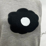 Nukty Summer Flower Embroidery T Shirt Women Korean Style Short Sleeve Knitted T-Shirt Woman All Match Round Neck Tee Tops