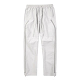 Nukty High Street Vibe Functional Tapered Pants Glue Pressed Side Zipper Nylon Trousers Baggy Casual Thin Tactical Pants for Men