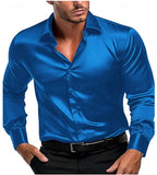 Nukty Spring and Autumn New Silk Fabric Fashion Men's Long-sleeved Men's Business Casual Shirt Long-sleeved Shirt
