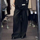 Nukty Vintage High Waist Wide Leg Pants Women Summer Fashion Casual Streetwear Korean Baggy Suit Trousers All Match Straight Pants