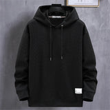 Nukty Mens Hoodies Plus Size 10XL Solid Color Hoodie Spring Autumn Hooded Sweatshirt Male Big Size 10XL Pullover Black White