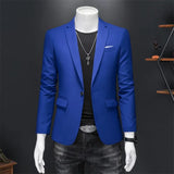 Nukty High Quality Business Slim Fit Single Buttons Suits Jacket Men Slim Fit Casual Fashion Wedding Groom Tuxedo Blazer Coats 6XL-M