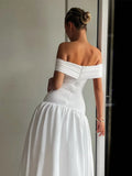 Nukty Elegant Sleeveless Slash-neck Long Dress Sexy Bodycon Backless A-line Dress Fashion Evening Club Party Women Vestidos