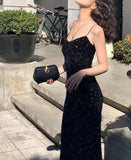 Nukty Women Sexy Sequin Strap Dresses Spring Summer Elegant Vintage Party Club Dress Korean Fashion One Piece Clothes