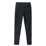 Nukty Women Thermal Jeans Winter Snow Warm Plush Stretch Jeans Lady Skinny Thicken Fleece Denim Long Pants Retro Pencil Trousers