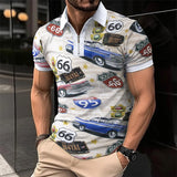 Nukty 2024 Summer Best-Selling Men's Polo Shirt Lapel Printed Men's Clothing Stripes Polo Shirt Casual Sports Men's Shirt