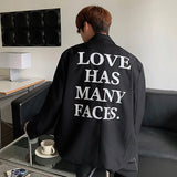 Nukty New Autumn Men's Blazer Casual Back Letter Printing Design Shoulder Pads Loose Tops Korean Trendy Male Suit Jacket