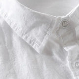 Nukty Men's Spring/summer Thin Linen Shirt Loose-fit Casual Long Sleeve White Top Jacket Cotton Linen Fabric Breathable Comfortable