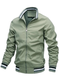 Nukty Spring and Autumn Zipper Stand up Collar Fashion Casual Baseball Jacket for Men's Sports Slow Running Windproof Jacket