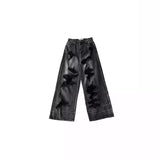 Nukty Unique Cool Ripped Jeans Women's Summer Distressed American Style Bell Bottoms Loose Fit Versatile Straight Leg Long Pants