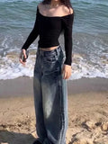 Nukty  Y2K Vintage Baggy Jeans Women Harajuku High Waist Streetwear Oversize Denim Pants Korean Gyaru Grunge Hip Hop Trousers New