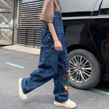 Nukty  Hip Hop Jeans Men Overalls Streetwear Baggy Unisex Y2k Clothes Tooling American Fashion Vintage Denim Trousers Techwear Handsome
