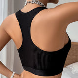 Nukty Sexy Mesh Women Bras Ribbed Backless Lingerie Seamless Underwear Yoga Crop Tank Top Fitness Breathable Corset Camisole Sexy Bra