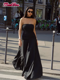 Nukty Women Elegant Solid With Scarf Maxi Dress Sexy Backless Sleeveless Slim Fits Long Robes New Evening Party Club Dresses