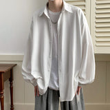 Nukty 2024 Spring Summer Men White Vintage Shirts Mens Harajuku Fashion Oversized Shirt Male Black Casual Streetwear Blouses 5XL