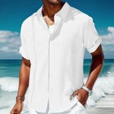 Nukty Japanese street fashion men High Qualit Men's Shirt Mens Cuban Guayabera Shirt Short Sleeve Summer High Street Pocket Korean Style Male Hipster Handsome