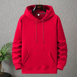 Nukty Solid Color Hoodies Men 12XL 10XL Plus Size Hoodies Autumn Winter Thick Fleece Hoodie Male Big Size 12XL Hooded Pullover Black