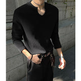 Nukty Mens Slim Fit Long Sleeve V-Neck T-Shirt Solid Color Spring  Casual Basic Top  Plain Tee Shirt Breathable Comfort Stretch Soft