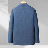 Nukty Spring and Summer Men's Thin Cotton Monochrome Suit Loose Denim Casual Suit Jacket Coat(oversized plus size)