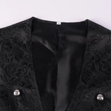 Nukty Mens Victorian Suit Vest Men Steampunk Gothic Medieval Jacquard Waistcoat Sleeveless Tailcoat Party Halloween Costume Homme XXXL