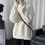 Nukty Autumn Winter Mens Casual Turtleneck Pullover Men's Long Sleeve Rollneck Sweater Korean Style Fashion Warm Knitted Sweater